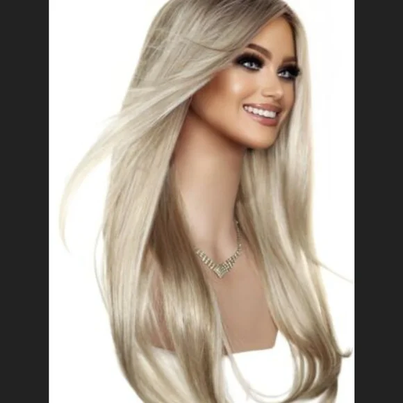 Jon Renau Avery Wig Venice Blonde Rooted Blonde Hair Extensions Lace Front Mono - Picture 2 of 5